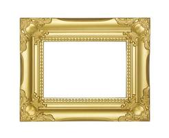 golden frame isolated on white background photo
