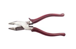 Pliers red tool isolated on a white background photo