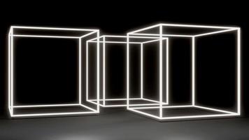 Concepto de representación 3d de tema negro de elementos de geometría de composición de podios de visualización de productos en blanco para el diseño de plantillas comerciales. procesamiento 3d foto