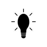 light icon vector. glowing light bulb. symbol idea, solution, problem solving, energy vector