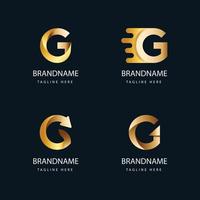 gradient g letter logo collection set
