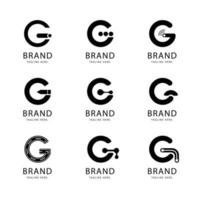 gradient g letter logo collection set