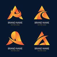 gradient typography a letter company logo template set