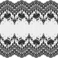 Lace seamless pattern with flowers vector