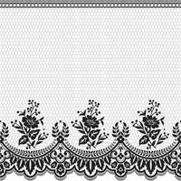 Lace seamless pattern with flowers vector