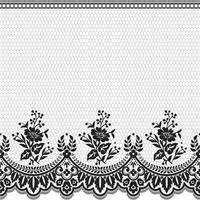 Lace seamless pattern with flowers vector