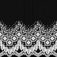 Lace seamless pattern with flowers vector