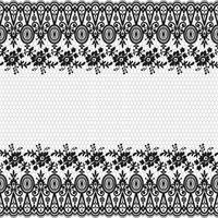 Lace seamless pattern with flowers vector