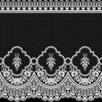 Lace seamless pattern with flowers vector