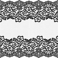 Lace seamless pattern with flowers vector