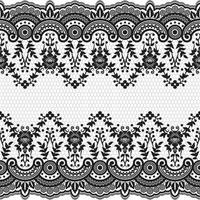 Lace seamless pattern with flowers vector