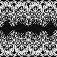 Lace seamless pattern with flowers vector