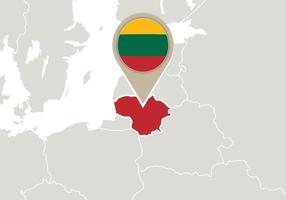 Litvanija on Europe map