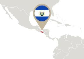 El Salvador on World map vector