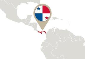 panamá en el mapa mundial vector