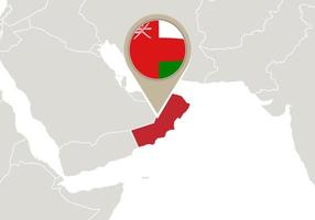Oman on World map vector
