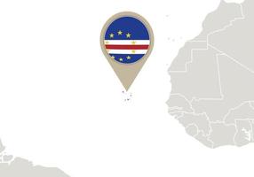 Cape Verde on World map vector