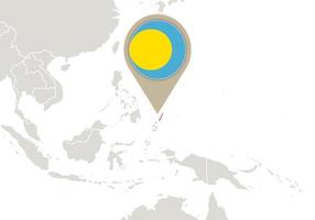 Palau on World map vector