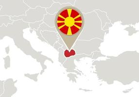 macedonia en el mapa de europa vector