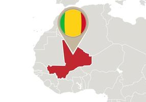 Mali on World map vector