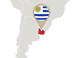 Uruguay on World map vector