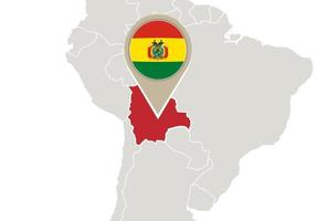 Bolivia on World map vector