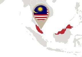 Malaysia on World map vector