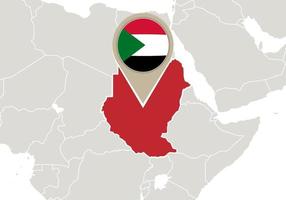 Sudan on World map vector