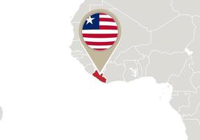 liberia en el mapa del mundo vector