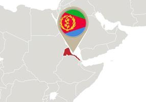 Eritrea on World map vector