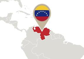 Venezuela on World map vector