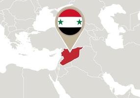 Syria on World map vector