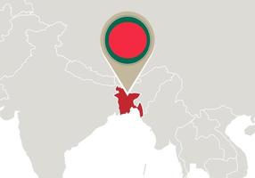 Bangladesh on World map vector