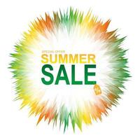 Summer sale banner with abstract geometric colorful splashes. vector