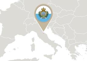 san marino en el mapa de europa vector