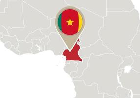 Cameroon on World map vector