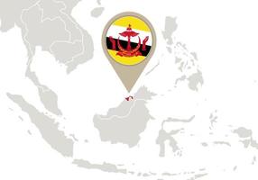 Brunei on World map vector
