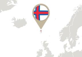 Faroe Islands on Europe map vector