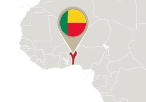 Benin on World map vector