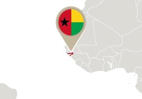 guniea-bissau en el mapa del mundo vector