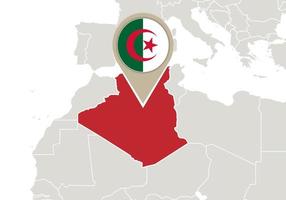 Algeria on World map vector