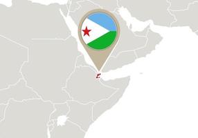 Djibouti on World map vector