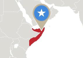 Somalia on World map vector