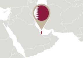 qatar en el mapa del mundo vector