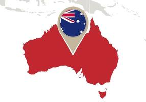 australia en el mapa del mundo vector