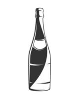 botella de champán, silueta, aislado, blanco, plano de fondo vector