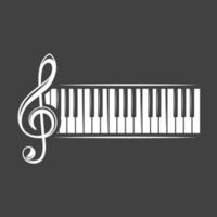 Treble clef and piano keyboard vector