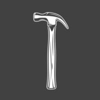 Hammer isolated on black background vector