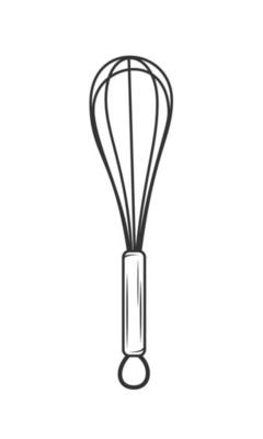 Hand Drawn Kitchen Whisk Whipping Tool For Baking Doodle Style Sketch  Vector Stock Illustration - Download Image Now - iStock