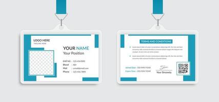 Professional horizontal id card template design vector